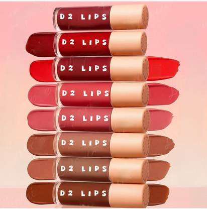 D2 LIPS Waterproof Matte Lip Color – 8H Long Lasting | Smudge Proof | Transfer-Free