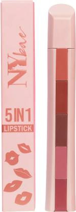NY bae 5 in 1 Lipstick | Lip Crayon | Nude Pink and Brown Shades | Moisturising