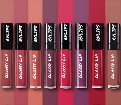 RVLIPS Non Transfer Waterproof Longlasting Liquid Matte Mini Lipstick Combo Pack Of 8