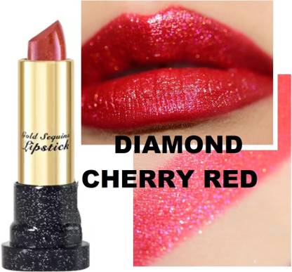 Arcanuy NEW MATTE Metallic RED Glitter Lipstick For Lips