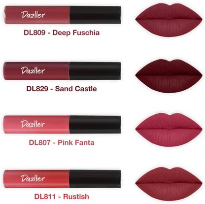 Dazller Lip Colour, Lightweight,Ultra-Intense Matte,SmudgeProof,TransferProof,8-Hrs Stay