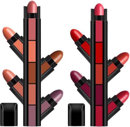OCTAVIA Matte 5 in 1 Lipstick Combo Set of 2 (The Red & Nude Edition,