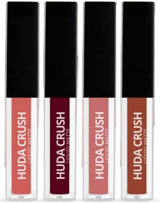 HUDA CRUSH BEAUTY Liquid Matte Mini Lipstick, Set of 4 Lipsticks for Women