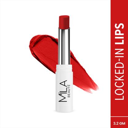 mila beaute Locked In Lips Lipstick Transfer Proof with Velvety Texture Lightweight