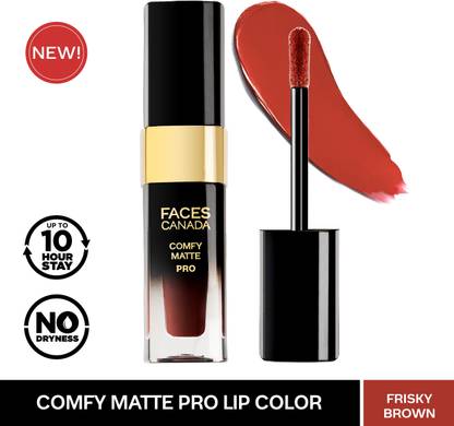 FACES CANADA Comfy Matte Pro Lip Color | 10hr stay | Comfortable | Frisky brown 13 5.5 ml