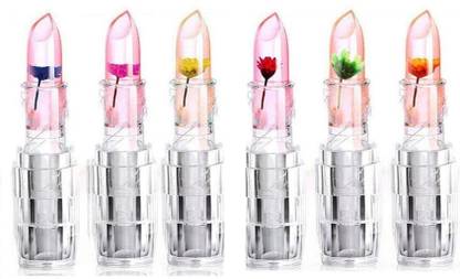 Latixmat Waterproof Color Changing Flower Jelly Crystal Glossy Lipstick COMBO Lip Stain