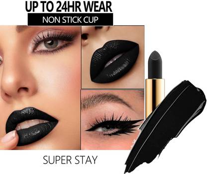 NADJA BEST MATTE FINISH BLACK LIPSTICK SMUDGE-PROOF
