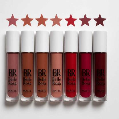 BR Belle Rosa Red & Nude Liquid Lipstick Pack – Mini Matte Tubes (8 Pcs)