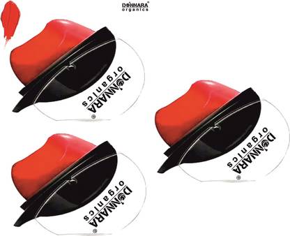 DONNARA organics AppleShape Matte Lipstick for Long Lasting & Lightweight - (Red, 20g) Pack of 3