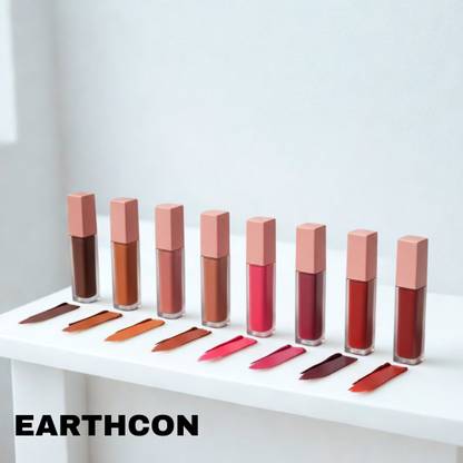 Earthcon 8 Matte Lipsticks – Red & Nude Color Pack