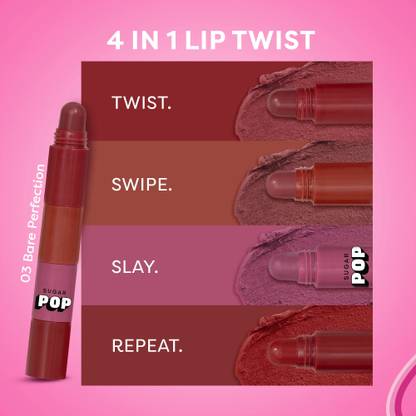 SUGAR POP 4 in 1 Lip Twist 03 Bare Perfection - Eclaire, Espresso, Fudge, Bourbon
