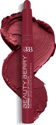 Beauty Berry Poppins Matte Lip Crayon Lipstick Enriched with Jojoba Oil & Vitamin E