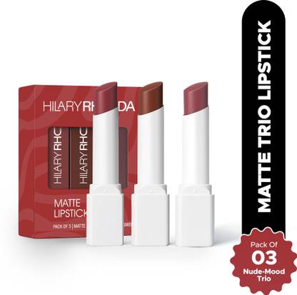 Hilary Rhoda Matte Trio Lipstick | Matte Finish & Long Lasting Lipstick | Pack of 3 Lipsticks