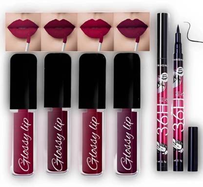 RVLIPS 4 in 1 Matte Liquid Lipstick Waterproof and Smudge proof Pencil Eyeliner