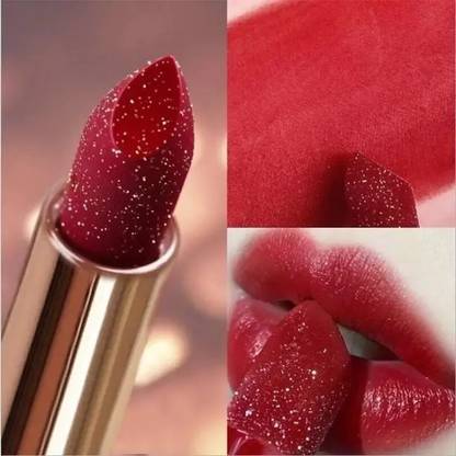 GABBU Shimmery Metallic Maroon Glitter Lipstick For Lips