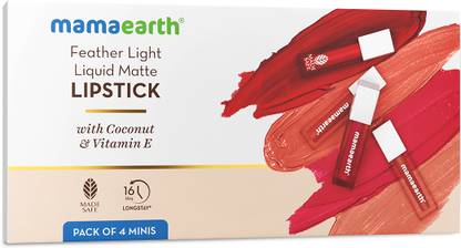 Mamaearth Feather Light Liquid Matte Lipstick Pack of 4 Minis