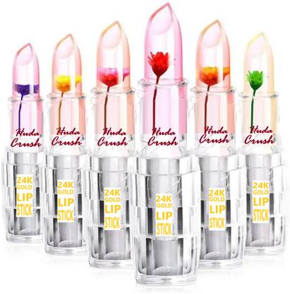 HUDA CRUSH Beauty Crystal Jelly Flower Lipstick Magic Color Changing Moisturizing Lip Balm