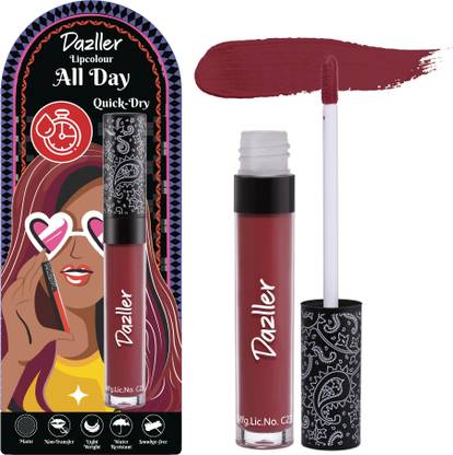 Dazller All Day Lipcolour, Ultra Intense Matte,Smudge-Proof, Lightweight,Up to 8Hrs Stay