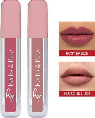 Herbs and Pure No Smudge, Velvety Matte Finish, Hydrating Liquid Lipstick, Pack of 2, 2.8