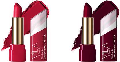 MILA BEAUTÉ Matte Longwear Lipstick Combo For Woman|Up To 8 Hrs Stay|Enriched With Vitamin E