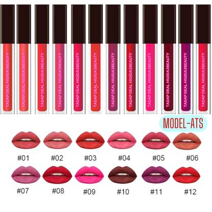 तड़प DEAL HIUIDA3EAUTY ATS liquid matte lipstick waterproof combo set 12