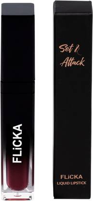 Flicka Set and Attack Liquid Matte Lipstick For Women, 12 Awesome Blossom , 7ml