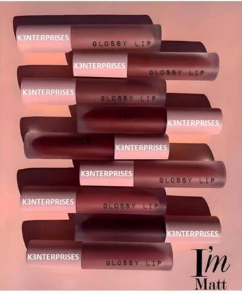 K3NTERPRISES BEAUTY Lipstiks Combo Pack of8 Liquid Mini Lipstick(THE FOREVER NUDE EDITION&RED