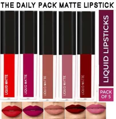 FLENGO The Daily Pack Professionally Forever Matte Liquid Lip Colour Combo Pack Of 5 pc
