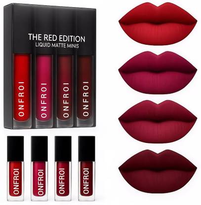 Onfroi 4 in 1 Liquid Matte Lipstick
- Bold Red Edition, Non-Transfer