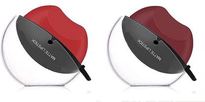 MEDHILE Lip Shape Lipstick Long Lasting Waterproof- Matte Lipstick (Red & Maroon)