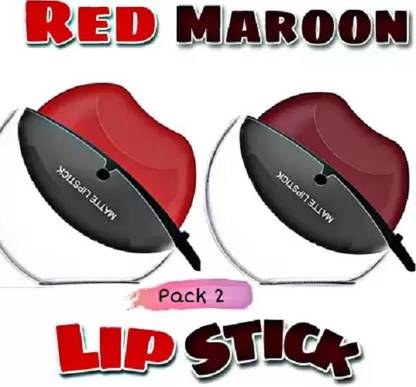 Marie Huda Apple Lipstick Red and Maroon Combo