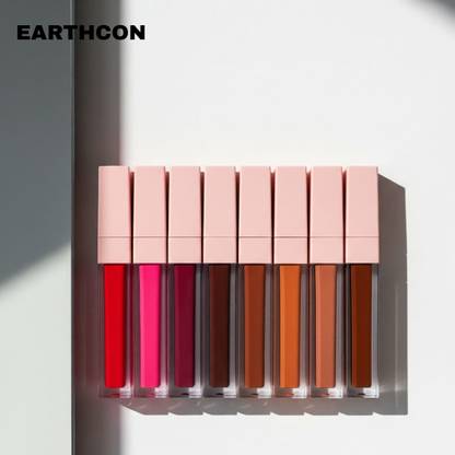 Earthcon Long-lasting Liquid Lipstick – 8-Pack (4 Red + 4 Nude)