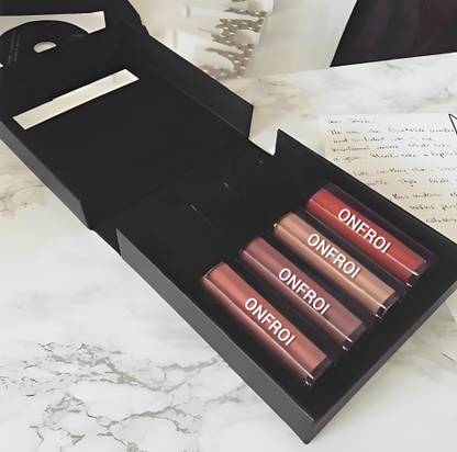 Onfroi Mini Beauty Lipsticks Combo Pack of 4 Liquid Lipstick, Nude Edition