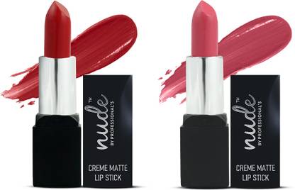 NUDE COSMETICS Long Stay Creamy Matte Lipstick | Enriched with Vitamin E