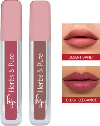 Herbs and Pure Rich Pigmented, Lightweight, Long-Lasting, Matte Liquid Lipstick, Pack of 2, 2.7