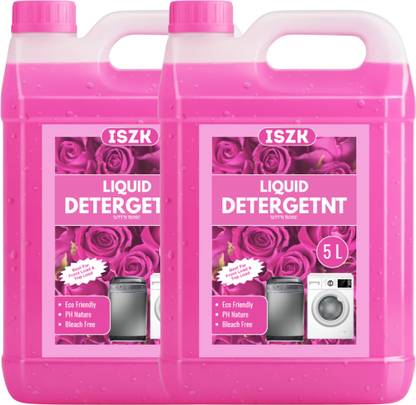 ISZK Liquid Detergent 10L Ultra Wash | Front Load & Top Load Machine | Rose Liquid Detergent (2 x 5000 ml)