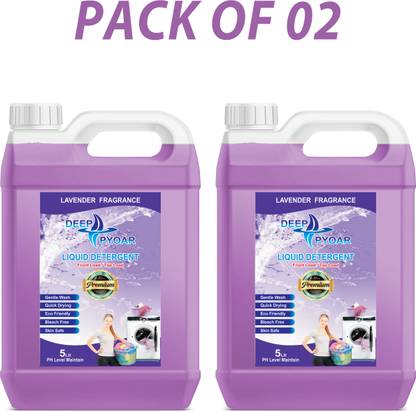 deeppyoar Top Load & Front Load Natural Laundry Liquid Detergent COMBO PACK Lavender Liquid Detergent