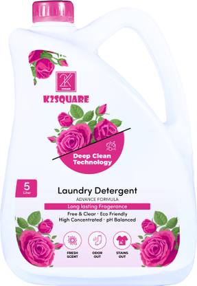 K2SQUARE Concentrated Liquid Detergent for Fabric Care for front & top load machine(PINK) Rose Liquid Detergent