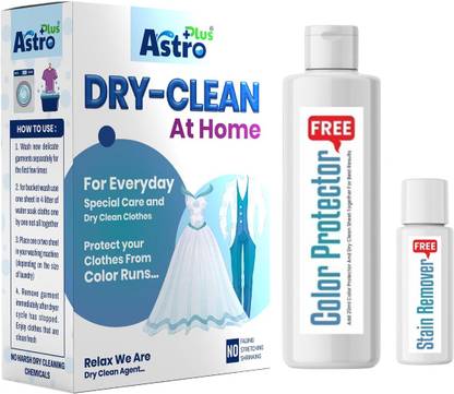 ASTRO PLUS+ Dry Clean Kit:10 Sheets Stain Remover & Color Protector for All Delicate Fabrics Fresh Liquid Detergent