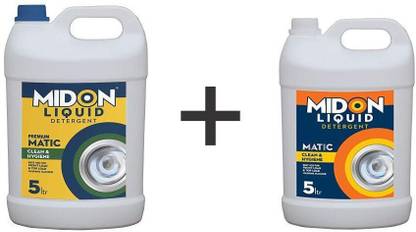 Midon Combo Of Laundry Wash Liquid Detergent 5L And Premium Matic Laundry Wash Liquid Detergent 5L Fresh Liquid Detergent