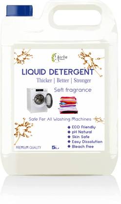 Harbe WHITE Eco-friendly, FOR Laundry Wash, FRONT & Top load Liquid Detergent 5L Fresh Liquid Detergent