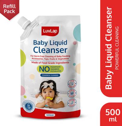 LuvLap Baby Liquid Cleanser Refill pack- 500ml, For cleaning feeding bottle, cutlery