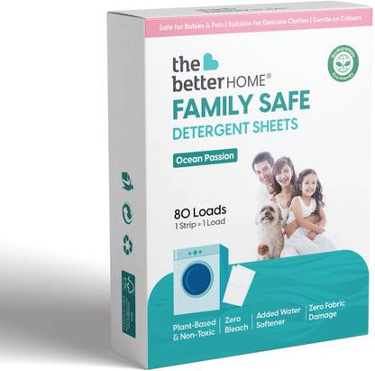 The Better Home Laundry Detergent Sheet (80 Loads) | Eco Friendly Detergent for Clothes Aqua Liquid Detergent