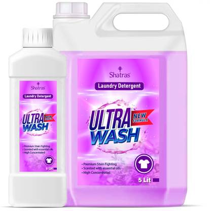 Shatras Low Foam Laundry Liquid Detergent, For Top & Front Load Washing Machine Fresh Floral Liquid Detergent