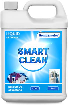 GENIUSMETER Liquid Detergent, Suitable For Top & Front Load Washing Machine, 5 Liter Can Aqua Liquid Detergent