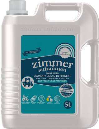 zimmer aufraumen 2X POWER LOW FOAM LAUNDRY LIQUID DETERGENT (5 Liters)- Front Load Machine. HALF QUANTITY REQUIRED. pH Balanced with Fabric Conditioner and Fragrance Booster. Removes Stains, Yellowness. Conditions and Softens. Safe for Baby & Pets. Natural & Biodegradable Floral Liquid Detergent