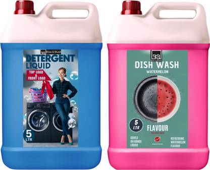 BLISS & BLUSH Nature's Harmony Laundry Liquid 5L & Dish wash Liquid Rose 5L. Lavender Liquid Detergent