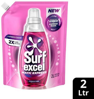 Surf excel Matic Express Clean & Care (2L Pouch) Multi-Fragrance Liquid Detergent