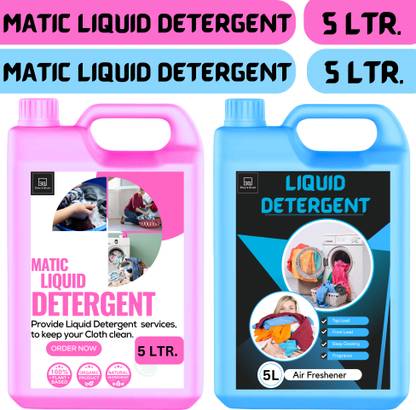 BLISS & BLUSH Detergent Liquid 10L All type for cloth for top load and front load Pink (10 L) Multi-Fragrance Liquid Detergent