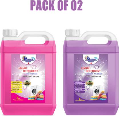 khamkar ROSE AND LAVNDER LAUNDRY DETERGENT TOP LOAD AND FRONT LOAD LIQUID COMBO PACK Multi-Fragrance Liquid Detergent